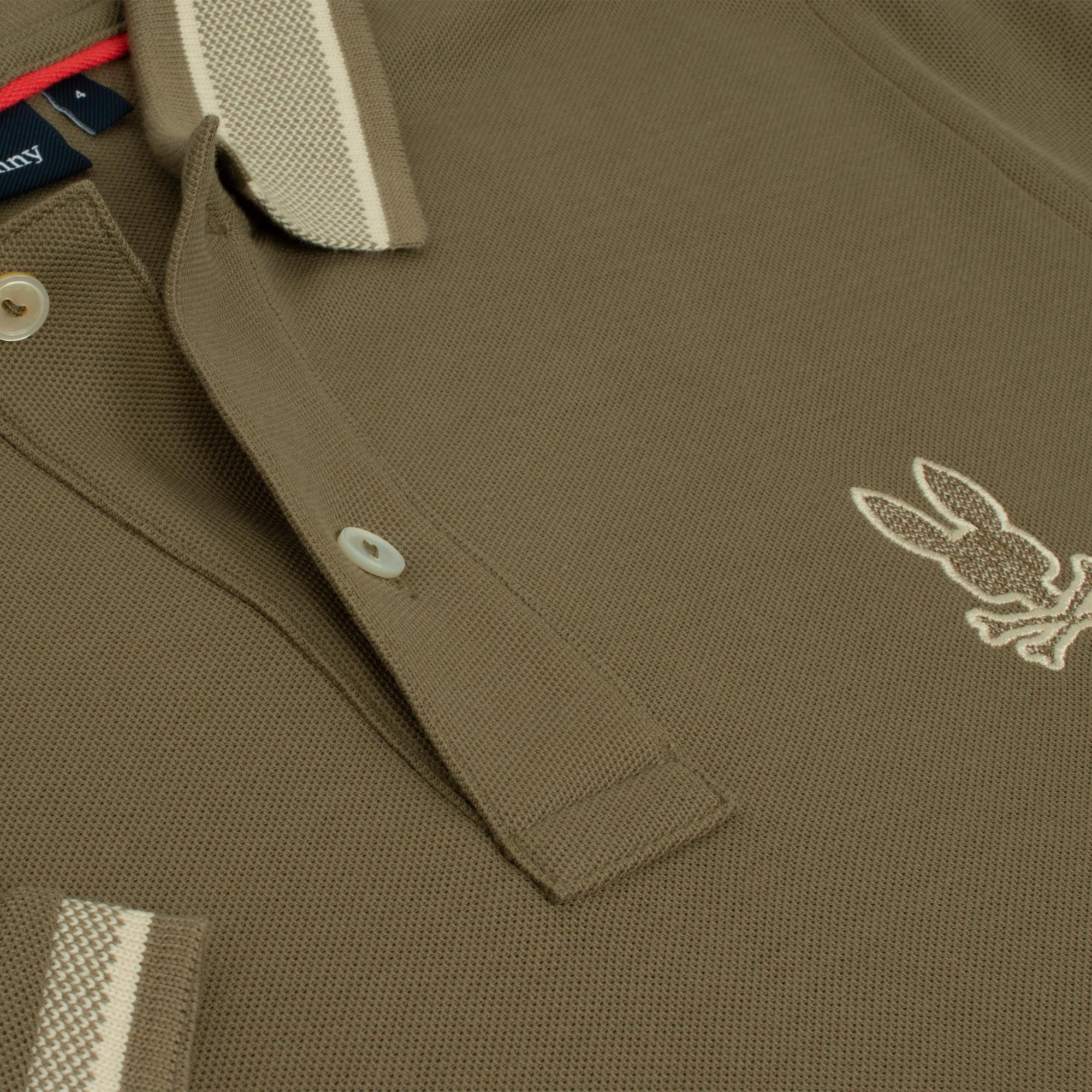 Psycho Bunny Harlow Pique Mens Polo Shirt Dusky Green
